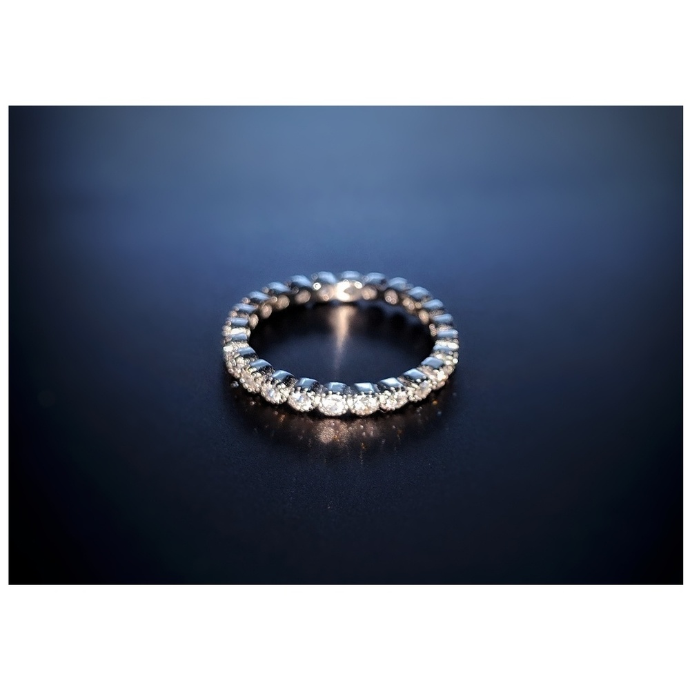 2mm Bezel Sterling Silver Eternity Infinity Ring